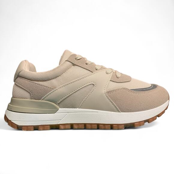 Racheal Zoe Sophie Tan & Cream Lace-Up Sneakers Size 9 - Picture 3 of 9